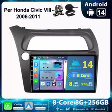 DAB+ Autoradio GPS Navi Android 14 Per Honda Civic VIII 2006-11 Car Play 8G+256G