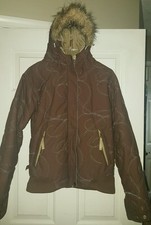 Ride Cell 5 Series Zip Front Brown Fully Lined Snowboard Jacket Women's Large