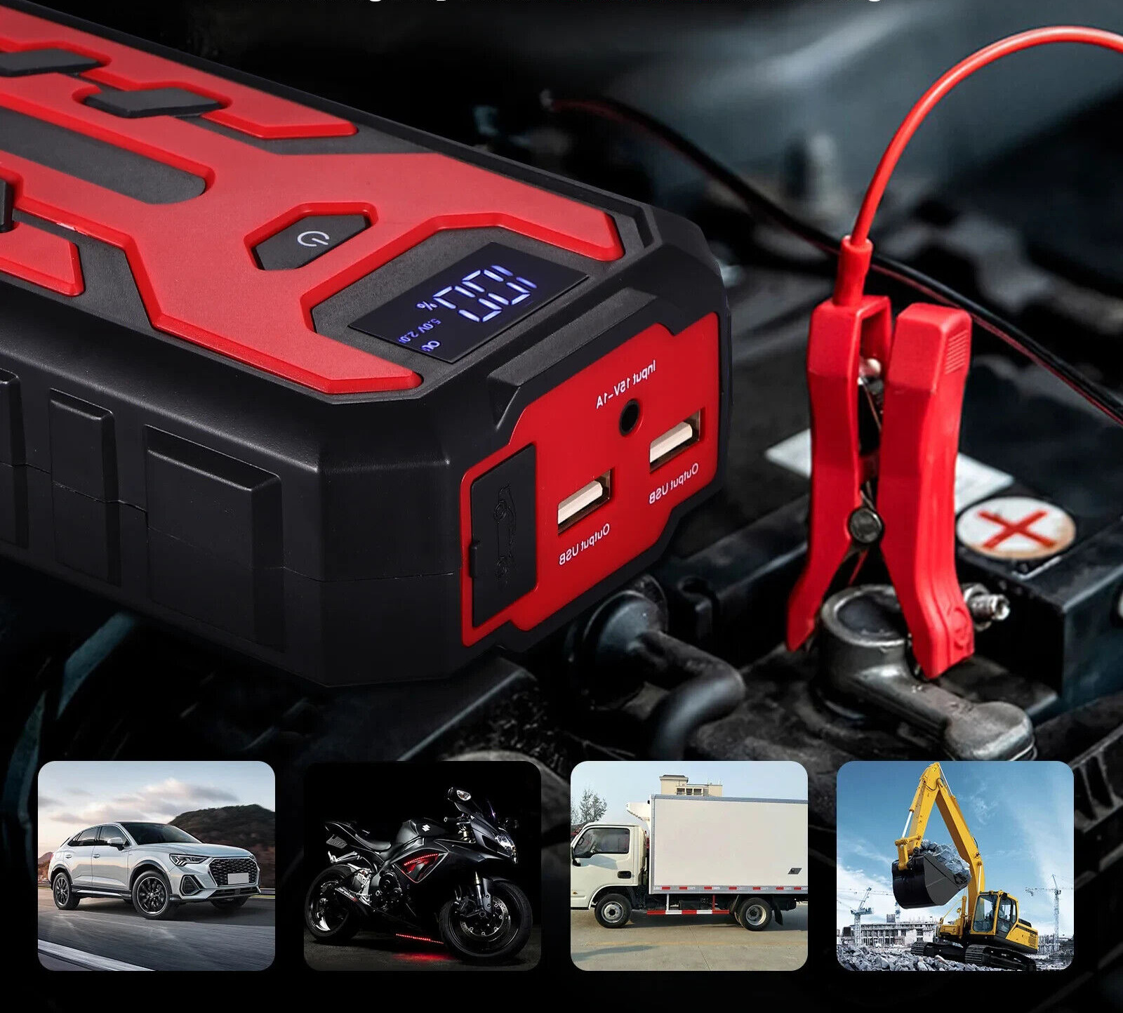 Andowl - Jump Starter 600A Avviatore Emergenza Batteria Auto Moto Litio Powerbank - Miniatura 12