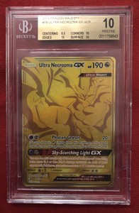 Pokemon Ultra Necrozma GX Gold BGS 10 Pristine!Wie PSA!Subgrades