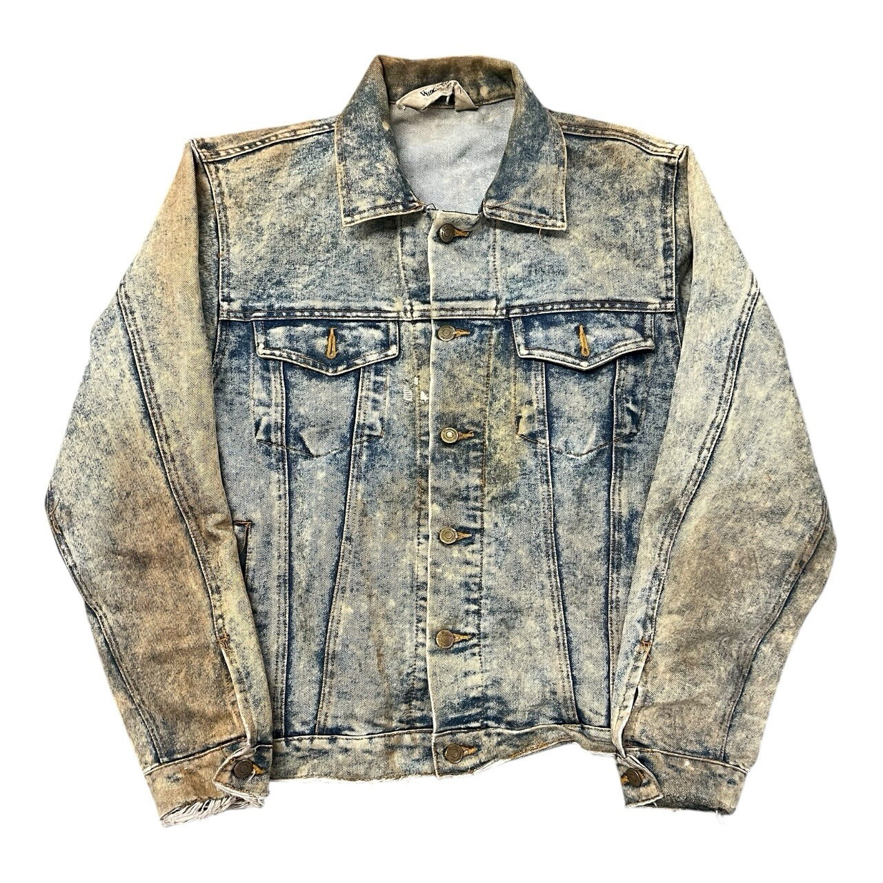 Vintage 70s Windbreaker Denim Jacket Blue Patina Trucker Cotton Poly Blend Levis