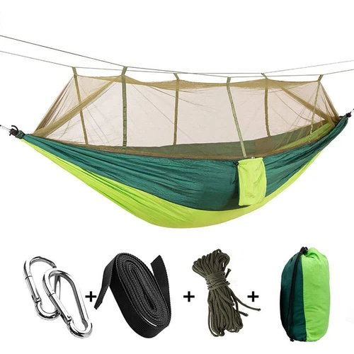 Tragbare Hängematte mit Moskitonetz 660 Pfund Kapazität 2 Personen Hängematte Hängebett - Bild 24 von 38