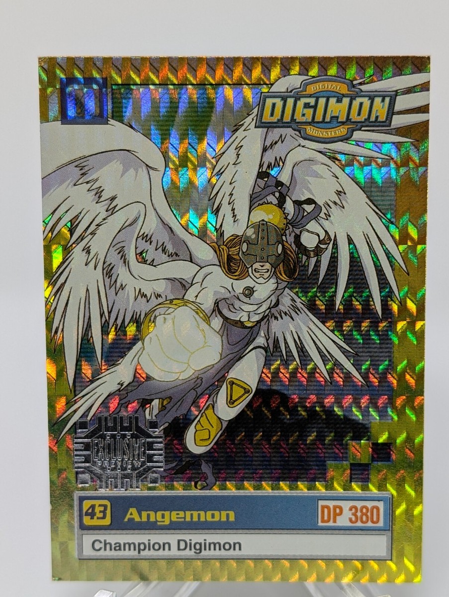 1999 Digimon Angemon 33 of 34 Exclusive Preview Card Silver Prism