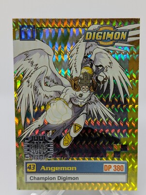1999 Digimon Angemon 33 of 34 Exclusive Preview Card Silver Prism