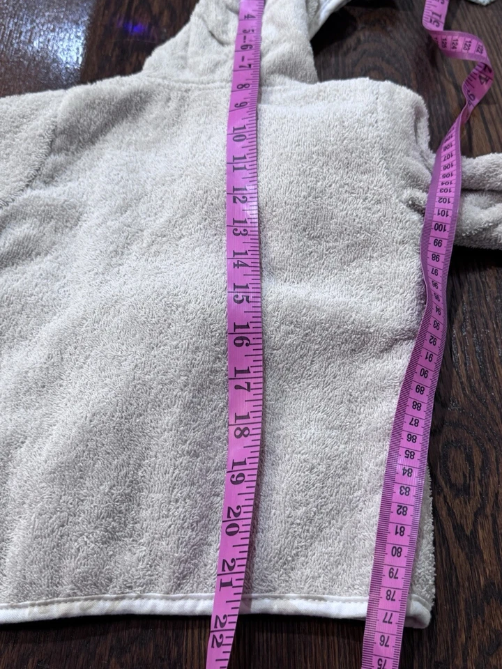 Roupão de banho Gerber Just Born bebê unissex tamanho 0-9 meses algodão cinza forrado folhas - Imagem 4 de 4