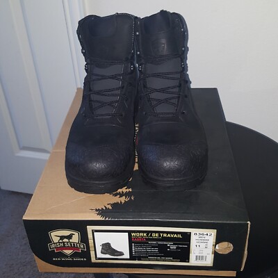 Black Irish Setter Kasota size 13 Work Boots - Lace-Up non-metallic toe. Kasota | Irish Setter main image 2