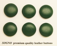 6 MADE IN USA REPLACEMENT BUTTONS FOR VINTAGE OUTFITS 21MM, FOREST GREEN LEATHER