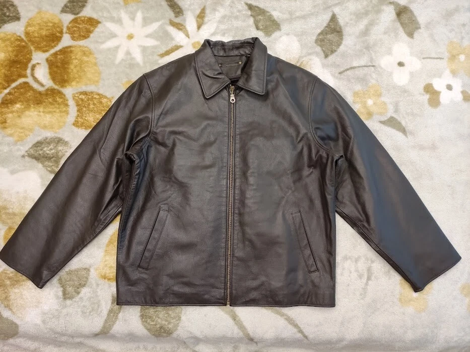 Chaqueta de cuero Wilda Harrison nueva sin etiquetas, talla 2XL, color marrón, chaleco forro con cremallera Foto 3 de 4