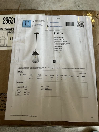 Hinkley Lighting 2862 1 Light Outdoor Lantern Pendant - Bronze - Picture 2 of 2