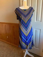 NWT THE LIMITED SHIFT DRESS BLACK MULTICOLOR STRIPED LINED DRESS M MEDIUM TALL