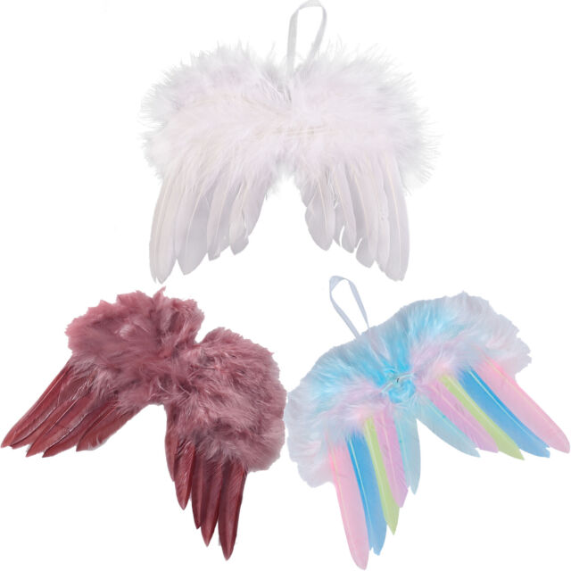 3D Feather Angel Wings Christmas Tree Decoration DIY Hanging Xmas Baubles Craft