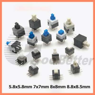 DPDT Self Latching Locking Momentary Push Button PCB SMD Switches 6 Pins