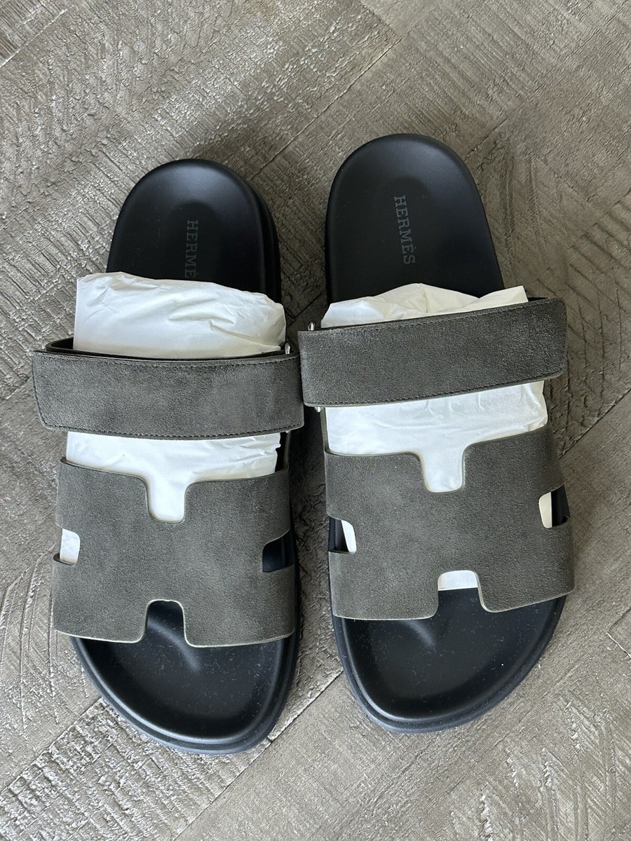 Size 42.5EU NIB Hermès VERT FORET Suede Goatskin Men's Chypre