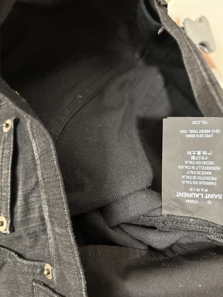 Saint laurent SLP Faded Black D02 Whisker Denim Hedi Slimane size