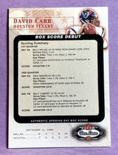 2002 Fleer Box Score DAVID CARR Box Score Debut /2002 Card #15BSD Texans