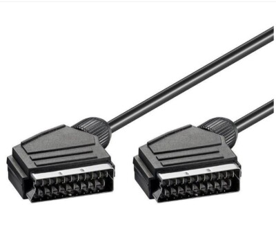 Premium SCART Male To Male AV Cable With Nickel-Plated Connectors - 4FT