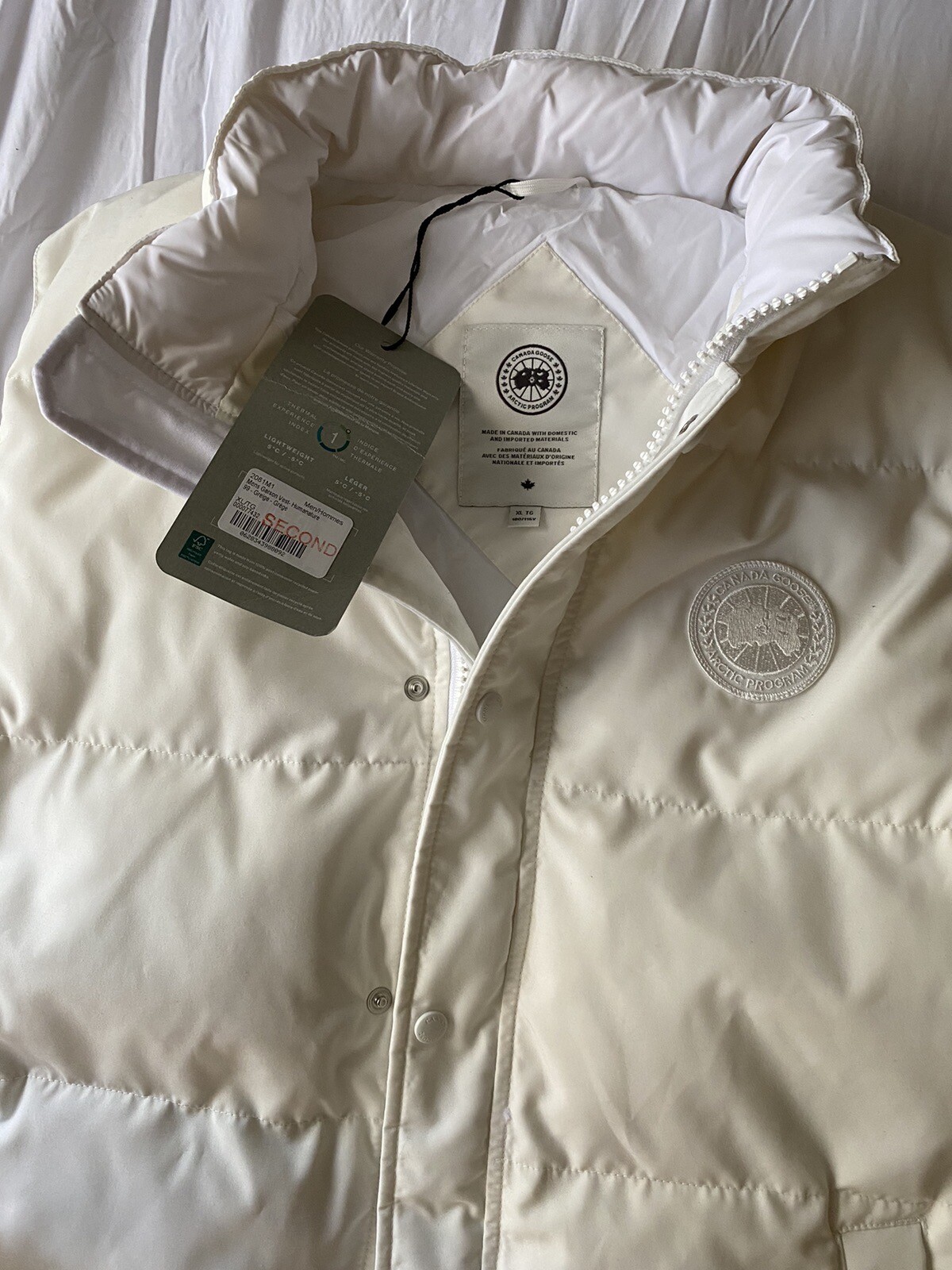 CANADA GOOSE Garson Vest Humanature Mens XL extra Large White Authentic NWT image 8
