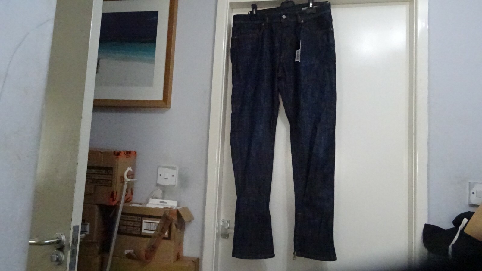 Diesel Mens Deep Zip 084VP Dark Navy Slim Carrot Leg Jeans Trouser 