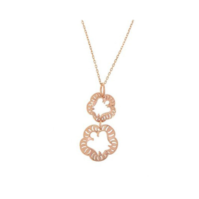 ROBERTO GIANNOTTI Halskette ENGEL NKT163 9KT 375 Gold Rosé Blume Anhänger Charms