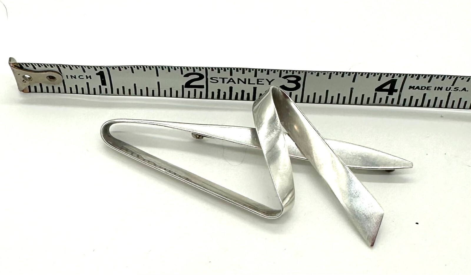 Sterling Silver Modernist Angular Brooch - image 3