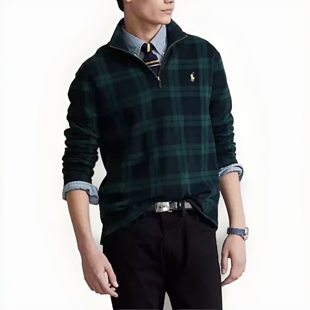 Polo Ralph Lauren Plaid Estate-Rib Pullover Men's Size XS NWT MSRP