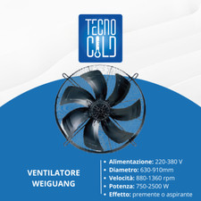VENTILATORE ASSIALE CON VENTOLA DA ASPIRANTE PREMENTE MONOFASE TRIFASE PER FRIGO