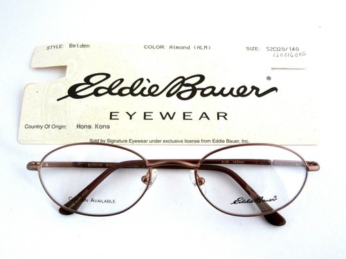 EDDIE BAUER 'Belden' Unisex Metal Oval Almond Color Eyeglass Frames NOS - Picture 6 of 6