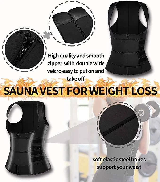 Mujeres Neopreno Caliente Chaleco Modelador Gimnasio Sauna Sudor Cinturón Térmico Faja Cami Top Foto 3 de 4