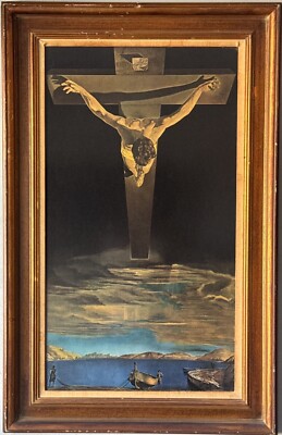 SALVADOR DALI ANTIQUE MODERN SURREALIST CHRIST LITHOGRAPH OLD SURREALISM 1960s