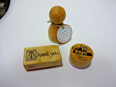 Motivstempel Holz Thank you , Live your dream, leere Zeilen Stempel