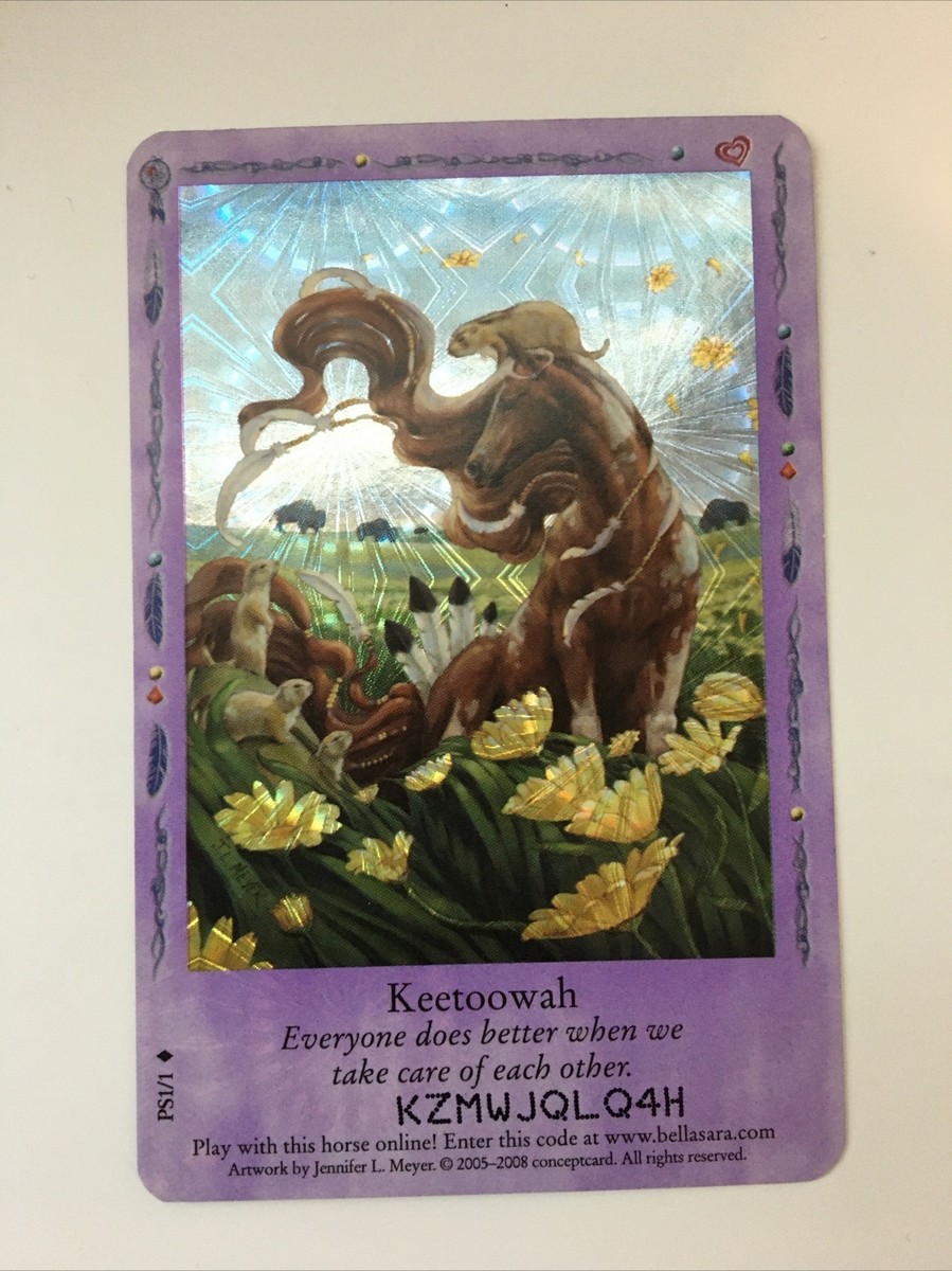 Bella Sara Native Lights “Keetoowah” PS1/1 Shiny Foil Card Promo