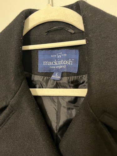 Mackintosh of New England Womens Wool Blend Coat Size L Black Peacoat EUC - Picture 4 of 11