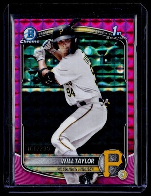 2025 Bowman Chrome #BCP-179 Will Taylor Prospects Fuchsia Geometric #/299