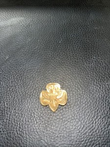 GSA Small Brass Girl Scouts Of America Pin Eagle Shield Membership Vintage