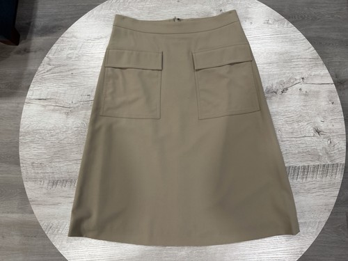 Ann Taylor, Ann Taylor Women’s Size 2 A-Line Skirt Khaki Utility Pocket Back Zip Stretch