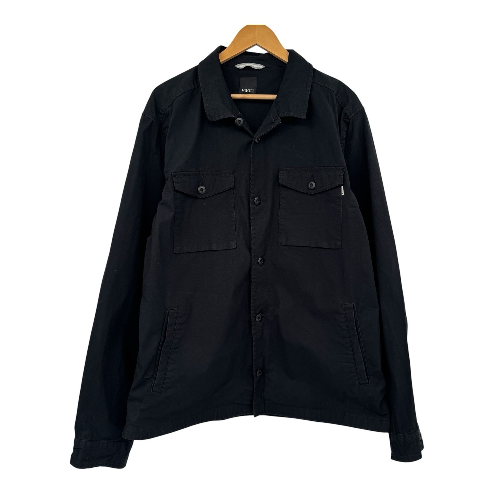 Vuori Ripstop Shirt Jacket Mens XL Black Button Up Utility Shacket