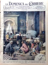 La Domenica del Corriere 29 Agosto 1943 WW2 Bombe Scala Milano Artigiane Ginevra