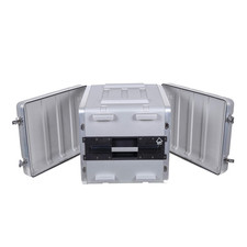 Stackable 8U Rack Case, Strong Molded with Heavy Duty Hardware, Standard 19.25  