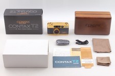 All Works TOP MINT in Box Contax T2 Gold Black 35mm Film Camera From Japan
