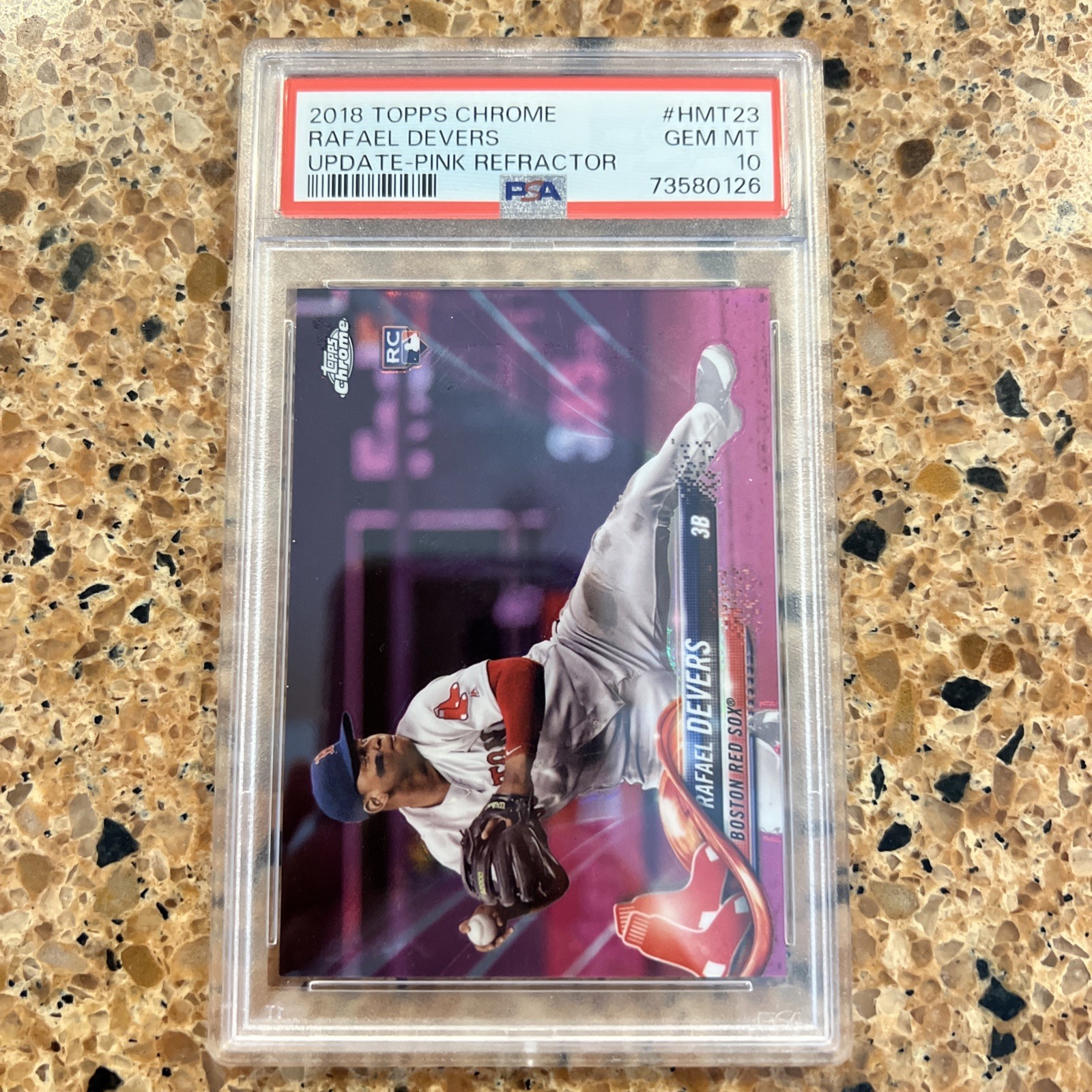 2018 Topps Chrome Update RAFAEL DEVERS Pink Refractor HMT23 PSA 10 GEM MINT
