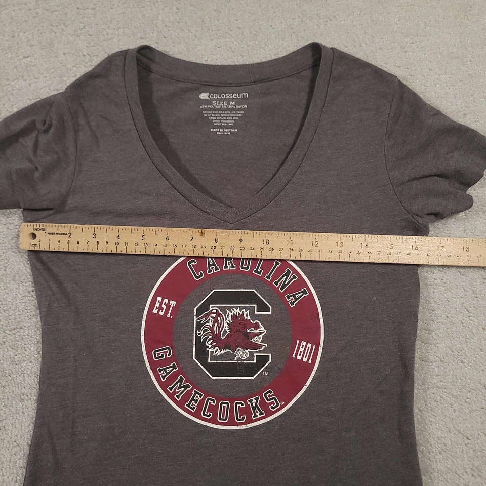 South Carolina Gamecocks Shirt Womens Medium Gray NCAA Football V Neck Graphic - Image 4 of 4
