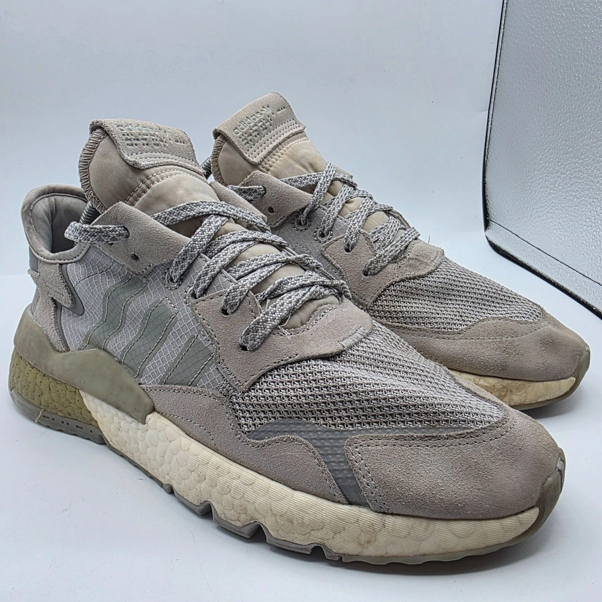 Adidas Nite Jogger Gold Metallic Boost EVM Mens Sise 9 Gray Shoes Athletic Walk adidas Nite Jogger Gold Metallic Boost for Sale  main image 3