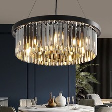 Modern Crystal Chandelier Flush Mount Ceiling Light Fitting Round Ceiling Light