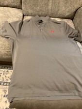Under Armour Polo Shirt Mens XL Grey Performance Heat-gear
