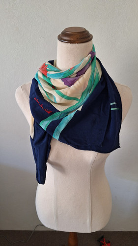 Woo Jin Silk Scarf Korean Designer Floral Neck Ladies Women's Vintage Colourful