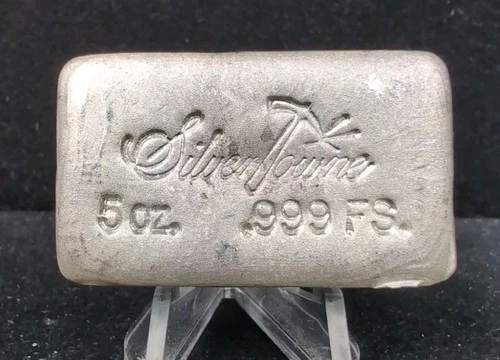 SilverTowne 5 oz .999 Fine Silver Hand Poured Bullion Bar 7243