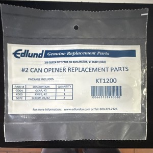 Edlund #2 Can Opener Replacement Parts Kit KT1200 Gear Knife & Screw