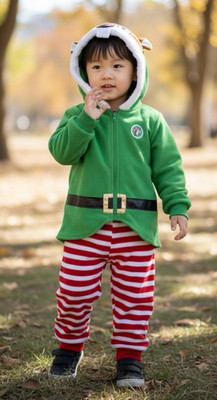 Buc-ee's 4T 5T Christmas Outfit One Piece Boys Girls Elf Beaver Hood Bucees PJs