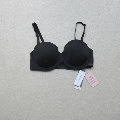 Calvin Klein Push Up BH 36C Schwarz Trägerlos Verstellbar Bügel Neues Design
