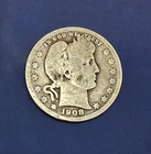 1908 Barber Quarter Dollar